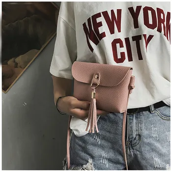 

Fashion Women Bag Vintage Handbag Small PU Leather Mini Messenger Tassel Phone Shoulder Bags Crossbody Bag Wallet Handbags 2020