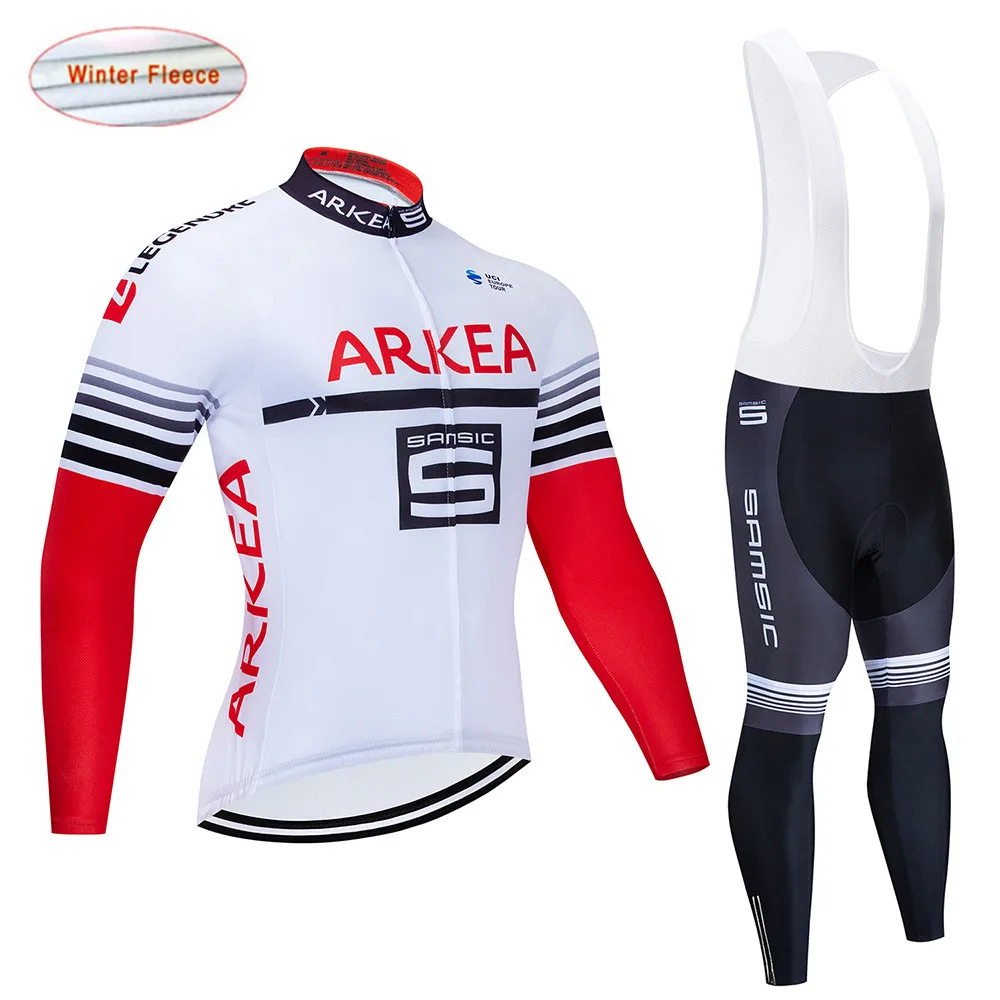 ARKEA Pro team мужские велосипедные куртки Зимняя Теплая Флисовая Джерси велосипедная теплая одежда для горного