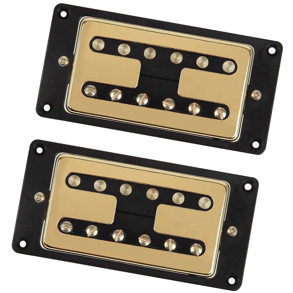 

Humbucker Matched Electric Guitar Neck Bridge Pickup Set, Sound Great, Golden Black