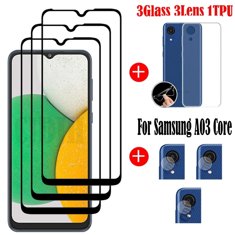 Полностью клеящееся закаленное стекло для Samsung Galaxy A03 Core Защитное экрана пленка