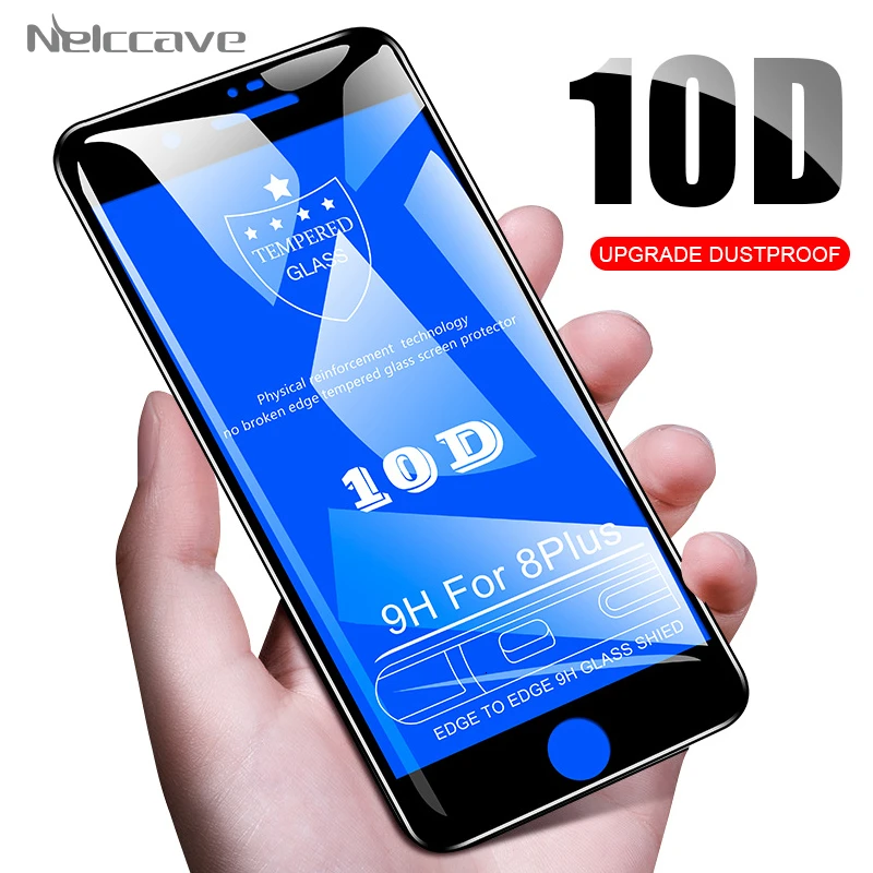 100 шт. 10D полное покрытие закаленное стекло для iPhone 12 Mini 11 Pro XS Max XR X 8 Plus 7 6 6S SE 2020