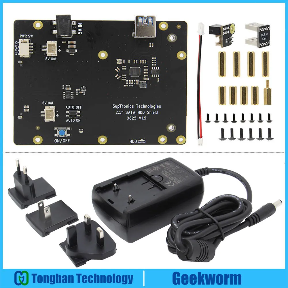 Плата расширения Raspberry Pi 4 sata X825 2 5 дюйма SATA HDD/SSD с адаптером питания постоянного