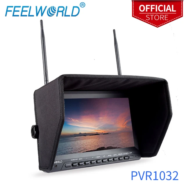 $242  Feelworld PVR1032 10.1 Inch IPS HD FPV Monitor with DVR Built-in Battery Dual 5.8G 40CH Diversity R