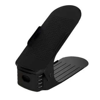 

10Pcs Adjustable Shoe Slots Organizer Shoe Stacker Space Saver Holder Storage Holders & Racks- Black