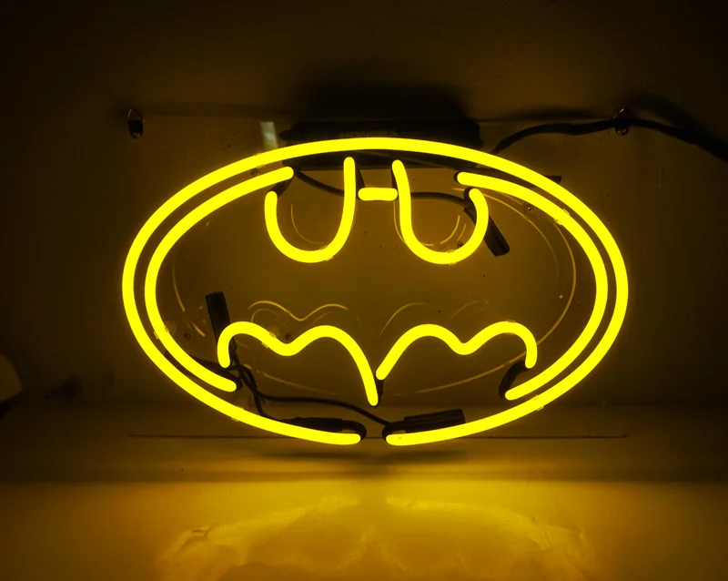 

Neon Light Sign Custom Name Beer Bar Home Decor Open Store Lamp Display batman-yellow 13''X8''