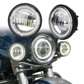 

Motorcycle LED Light 4.5 with White Angel Eye Spotlight 30W Fog Lamp