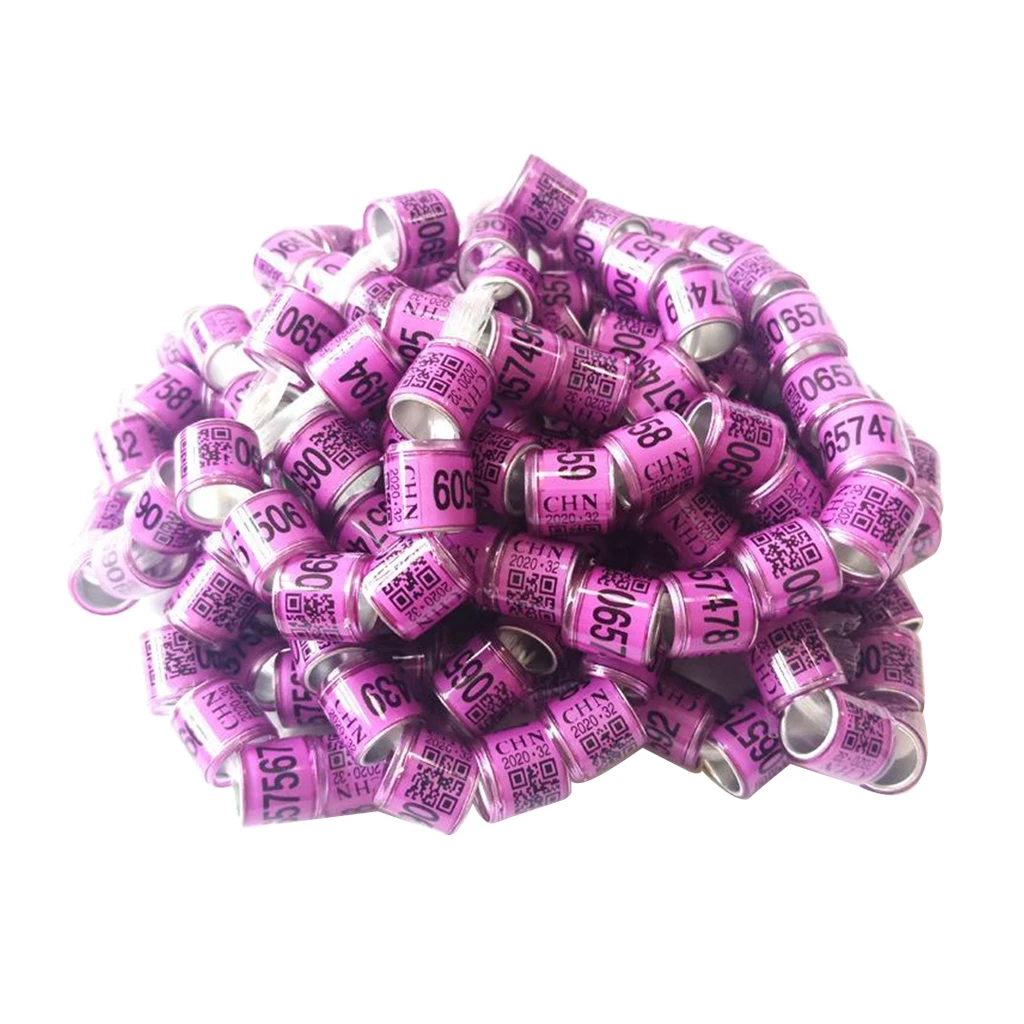 100 pack Aluminium Pigeon Leg Rings for Chicks Bantam Quail Lovebirds Finch Diameter 8mm 2020