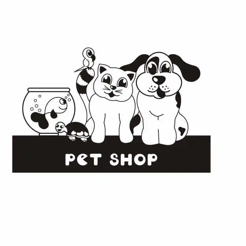 DCTAL Dog Grooming Salon Pet Shop Sticker Decal Muurstickers Posters Vinyl Wall Art Decals Parede Decor Mural Pet Shop Sticker