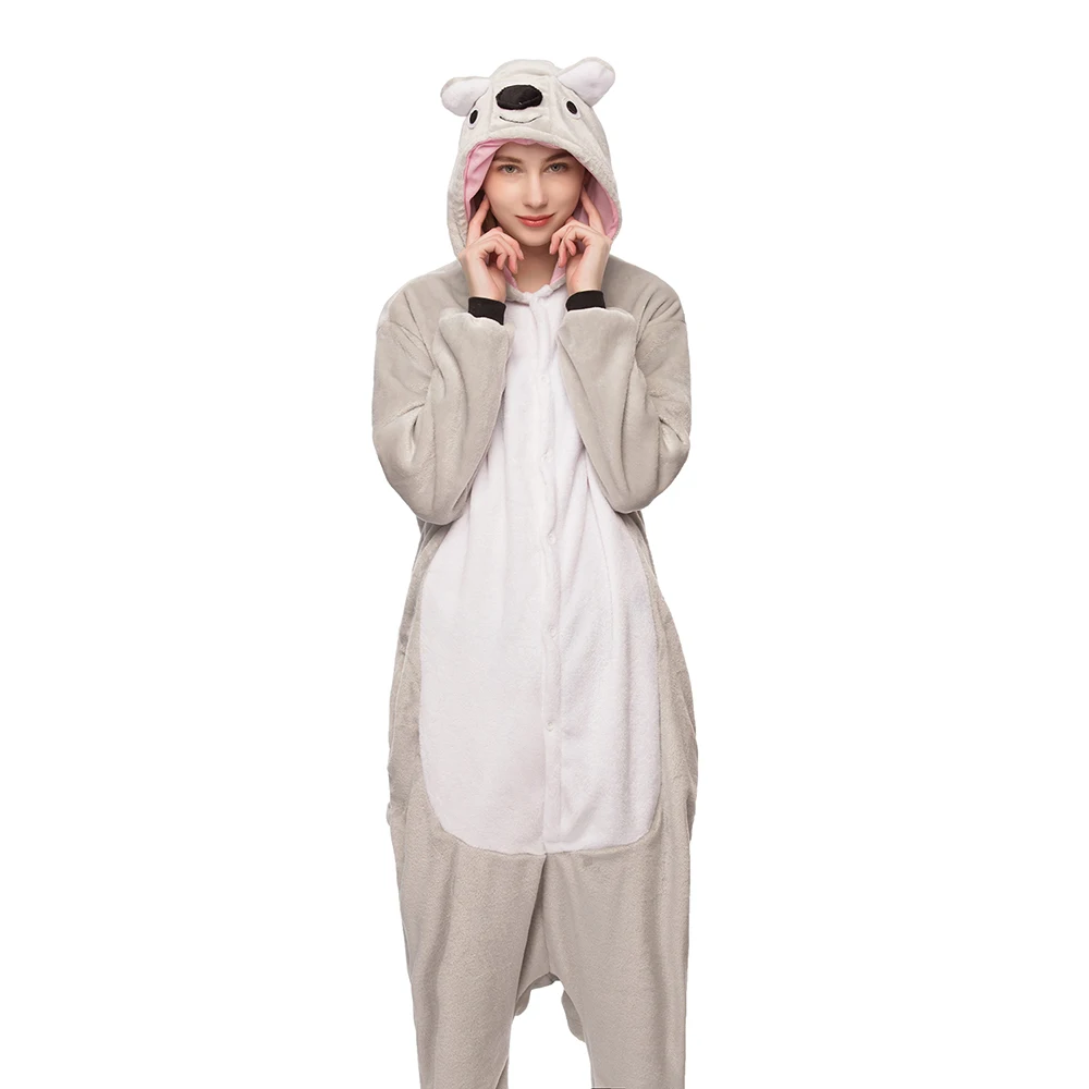 Пижамы комбинезоны для взрослых женские пижамы коала Комбинезоны для взрослых зимняя одежда для сна цельные ночные костюмы