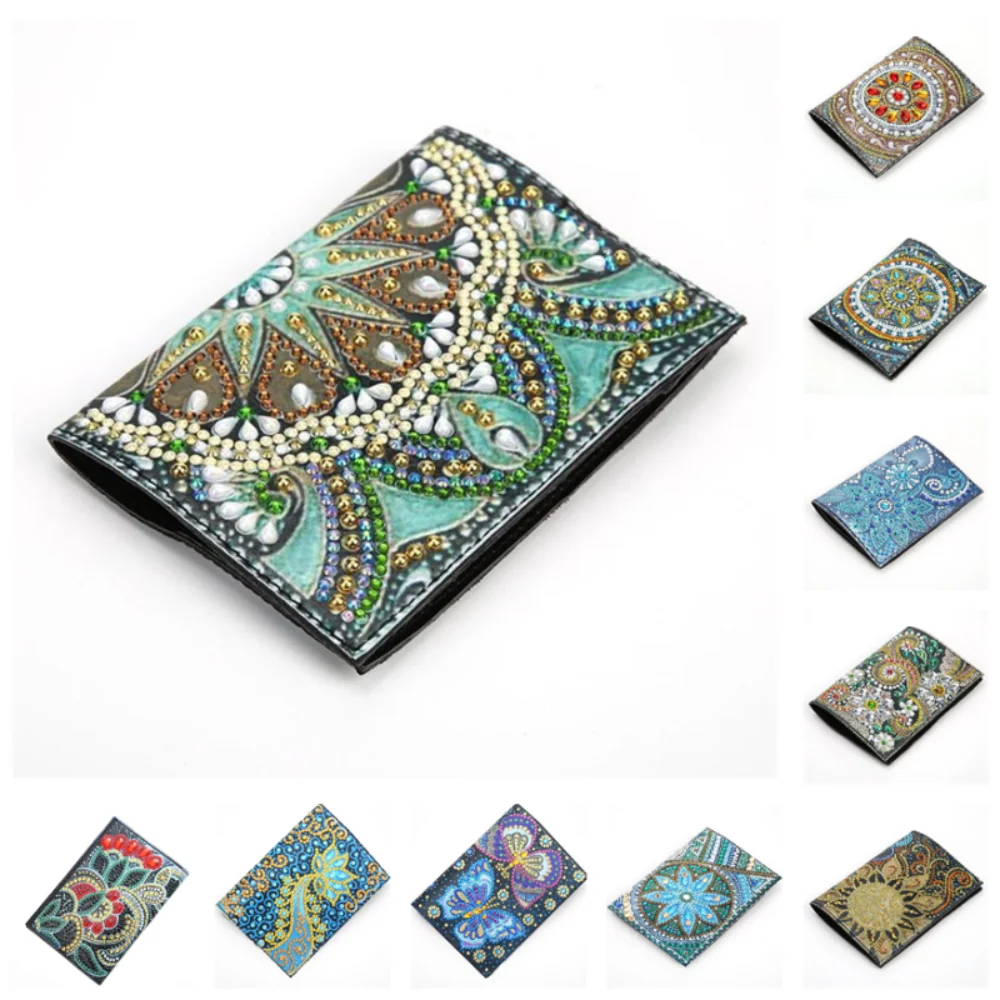 DIY Diamond Painting Passport Book Case Cover Classic European Style Diamond Embroidery Wallet Credential Book Case Handicrafts