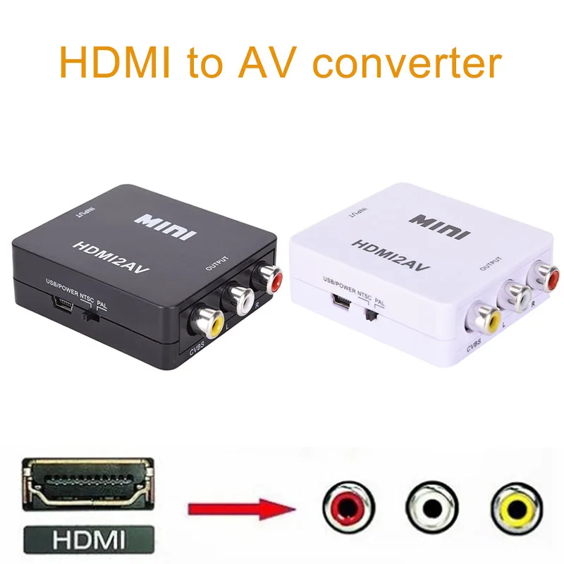 HDMI в AV адаптер конвертер кабель CVBS 3RCA 1080P композитный видео аудио Поддержка NTSC PAL
