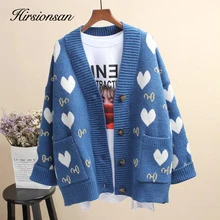 Hirsionsan женский свитер осень Elengant вязаный кардиган с большим карманом Корейская одежда женские милые модные Свободные Теплые Топы