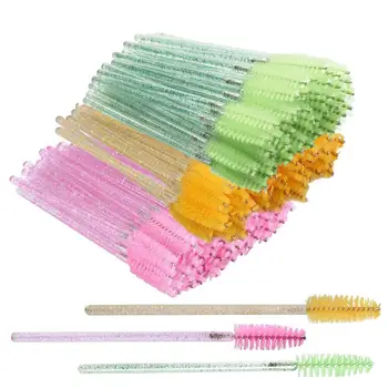 

Disposable Crystal Eyelash Brush Comb 50Pcs/pack Eye Lashes Extension Mascara Wands Makeup Professional Beauty Tool 5 Colors