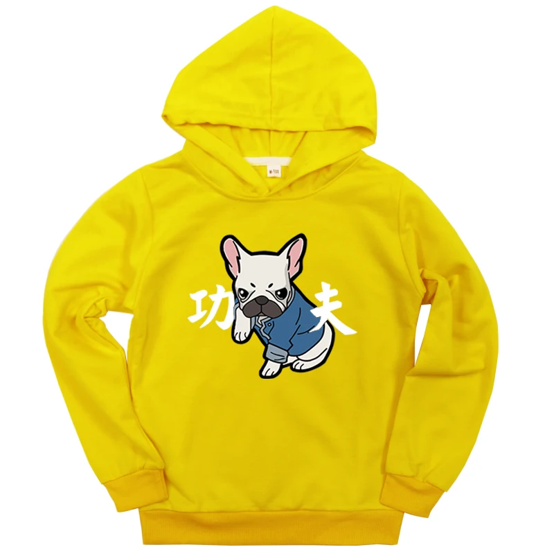 New Dog Print Boys Girls Hoodies Black Gray Red Sweatshirt Toddler Baby Hooded Casual Streetwear Children Autumn Clothing