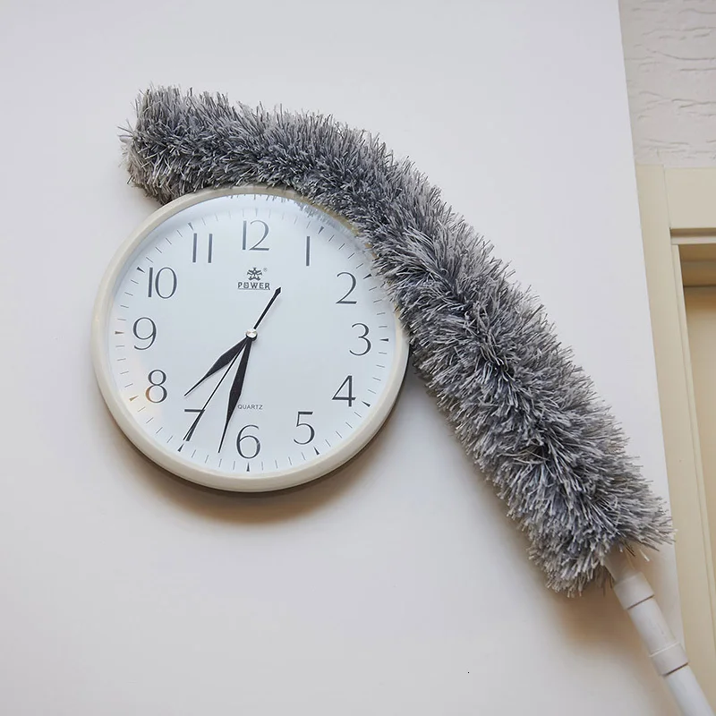 Fiber Brush Lazy Microfiber Dusting Tweezers Household Feather Duster Dust Can Be Bent And Stretchable Light Gray 180CM