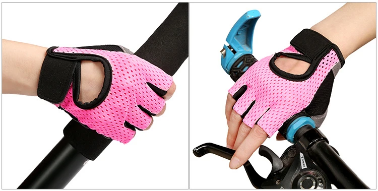 WOYYHO Нескользящие Гелевые перчатки для велоспорта на открытом воздухе, дышащие женские и мужские перчатки для тяжелой атлетики, бодибилдинга, защита на половину пальцев рук