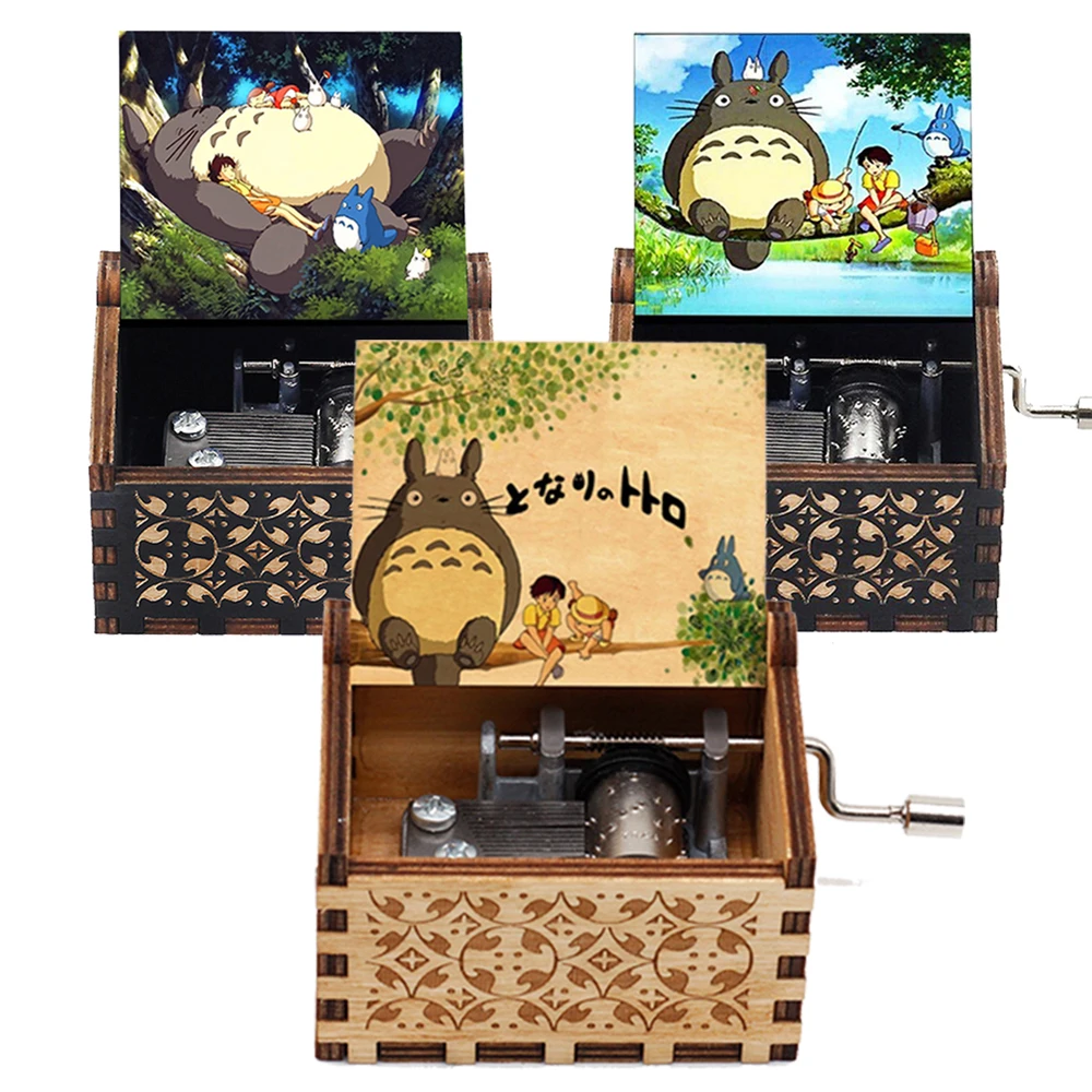 Деревянная цветная музыкальная шкатулка Totoro для детей дочери сына Рождества