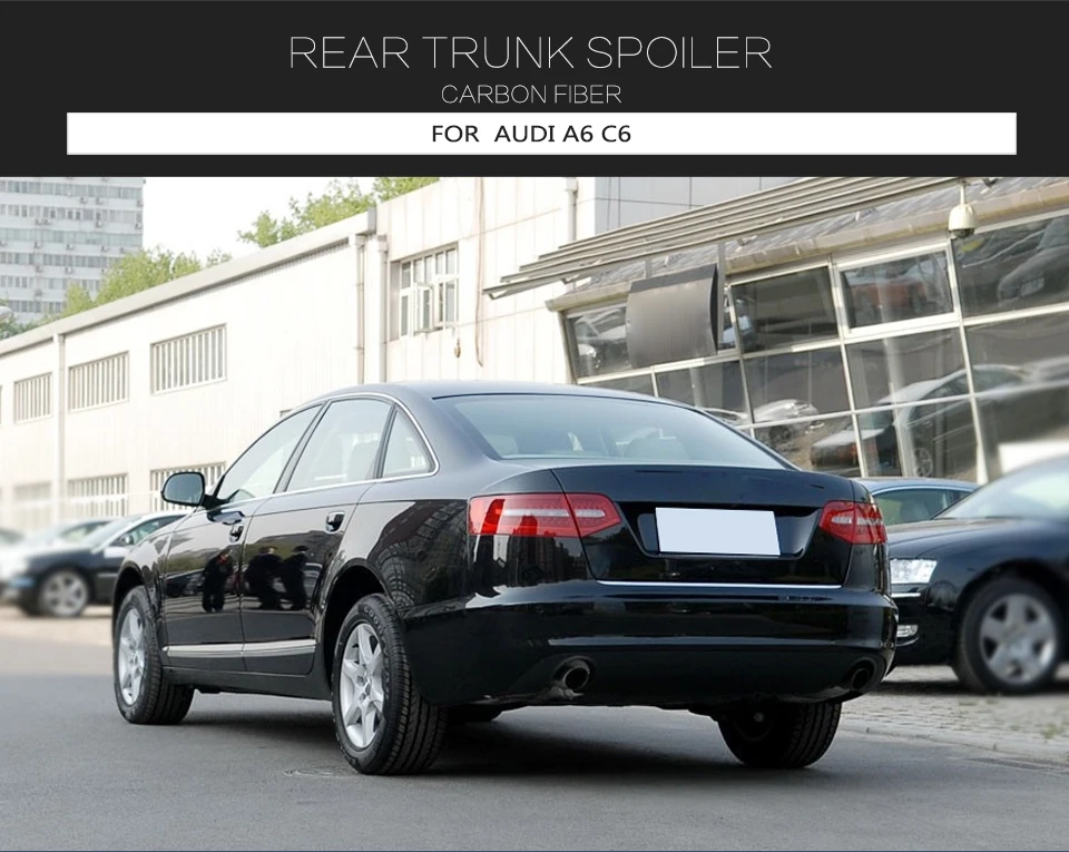 Автомобильный задний спойлер крыло для Audi A6 C6 2008-2011 спойлер на задний багажник, крыло для багажника из углеродного волокна
