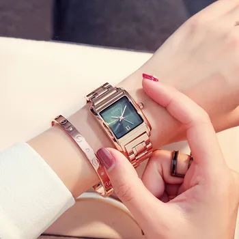 

Quartz Watch Women Dress Elegant Retro Square Steel Watchband Ladies Watch Luxury Brand Designer Relogio Feminino Gift for Women