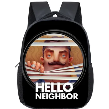 

12-inch Mochila Infantil Game Backpack Hello Neighbor Bag For Children Gift Soft Backpacks For Kids kindergarten Printed Bags