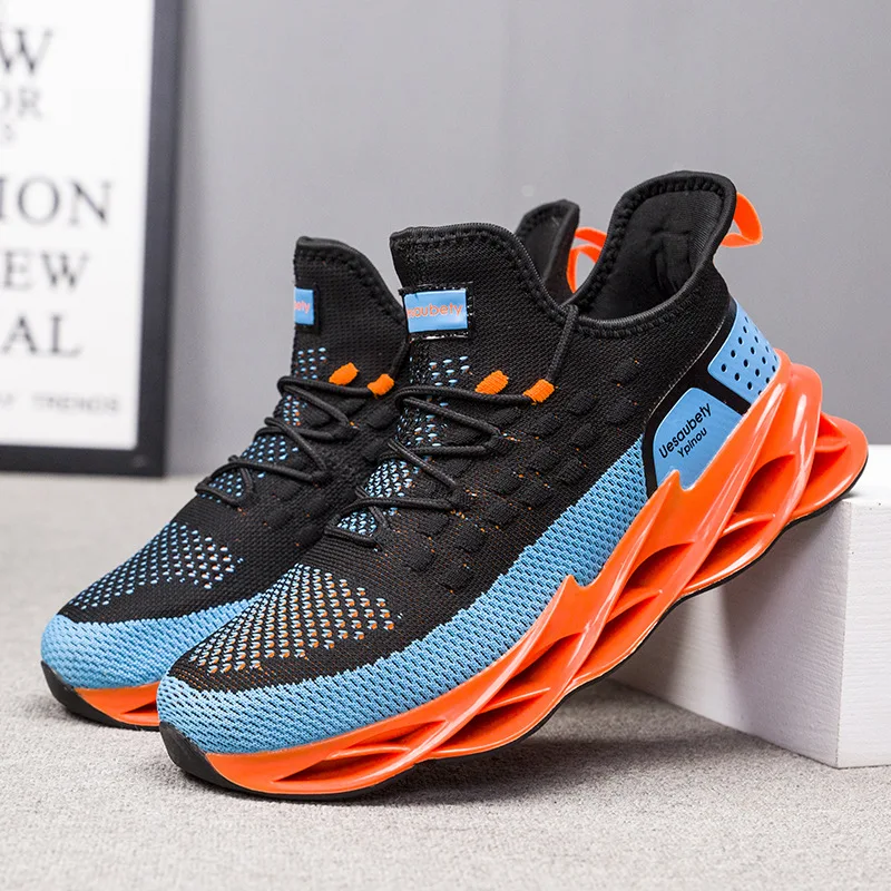 High Quality Mesh Breathable Sports Shoes Men's Shock-absorbing Anti-skid Sports Shoes 2021 Spring New Fashion Casual Shoes