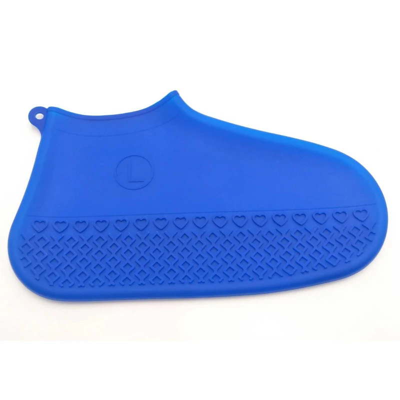 1 пара силиконовых водонепроницаемых кроссовок многоразовые резиновые водонепроницаемые бахилы для повседневной/спортивной/беговой обуви аксессуары S/M/L - Цвет: Blue