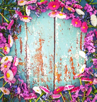 

Wood Background Tassel Flowers Gerbera Frame Spring Filming Backdrop Gadget Jewelry Photo Booth Dolls Pet Baby Portrait Backdrop