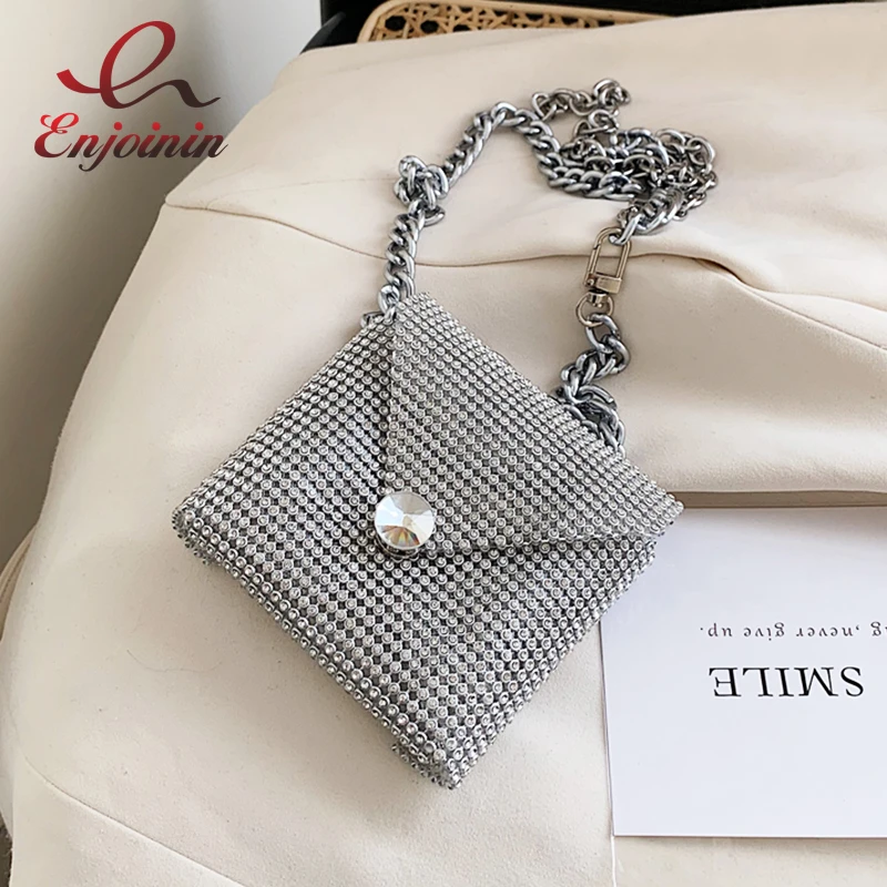 bolso de mano de fiesta con diamantes para mujer, bolsa de mano con cadena de hombro, de diseñador, de noche, de hombro| - AliExpress