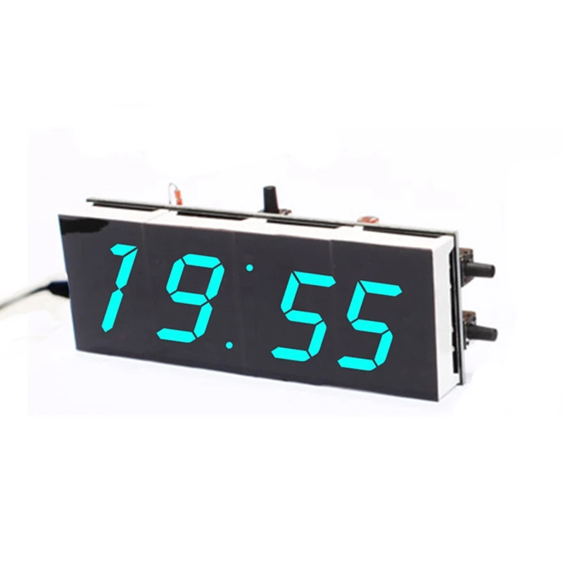 DIY 4 Digit Digital Clock Electronic LED Kit Large Display Case Light Control AXYF 3