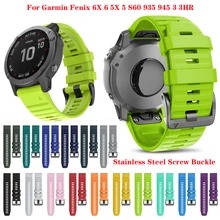 Ремешок силиконовый для наручных часов, быстросъемный браслет для Garmin Fenix 6X Pro Watch Easyfit, 26 22 20 мм