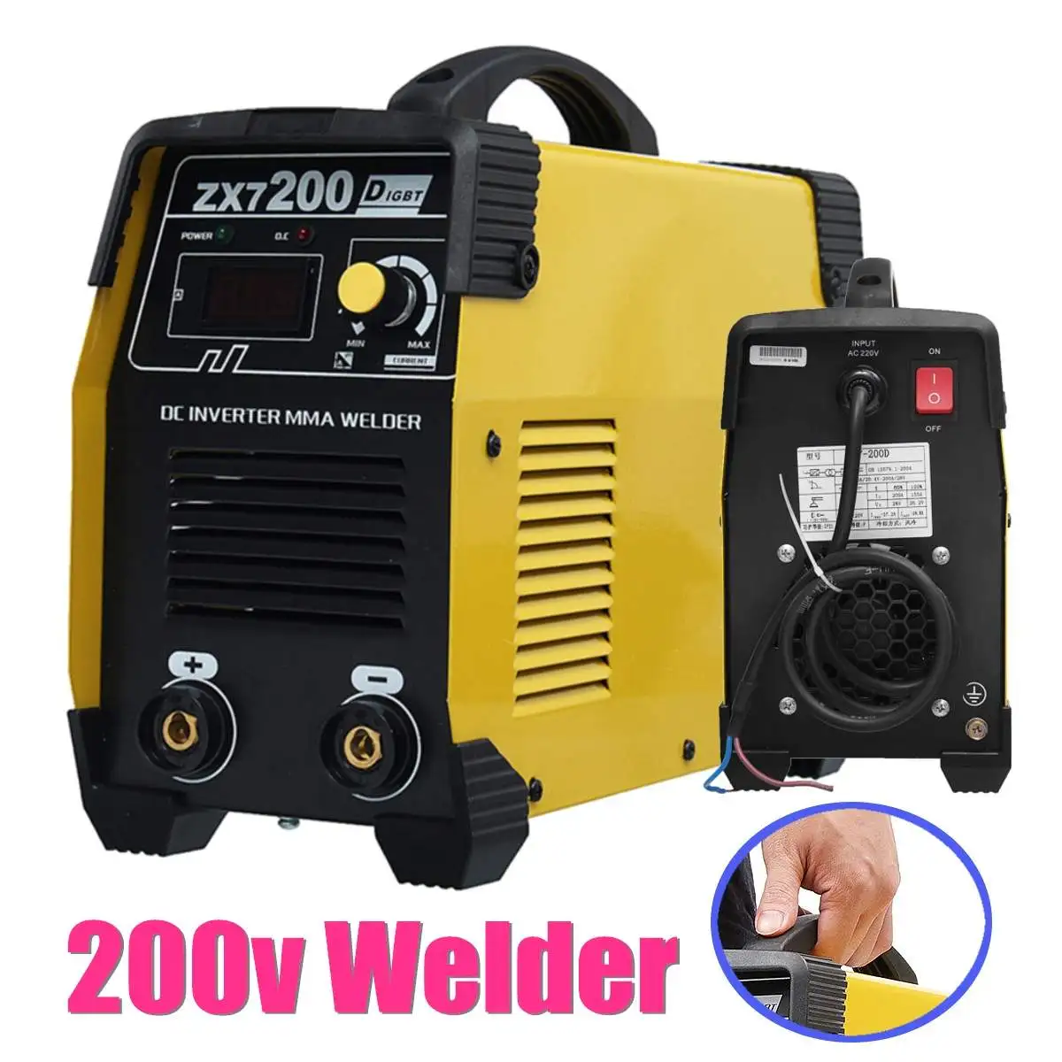 

Portable Inverter DC Welders IGBT Welding Machine 20-200A Manual Home Arc Welders Welding Equipment Tools ZX7-200 220V Mini