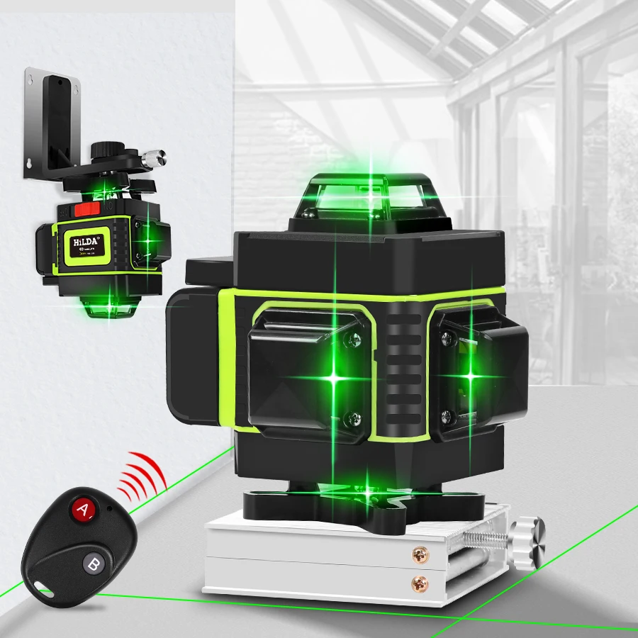 Лазерный уровень горизонтальный и вертикальный самовыравнивающийся 4D 16