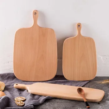 

Beech Cutting Board Fruit Board Children's Food Supplement Cutting Board Solid Wood Unpainted Wooden Chopping Board