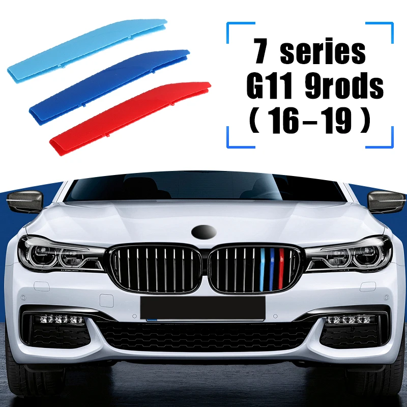 

Dropship 3pcs Car 3D M Styling Front Grille Trim Bumper Cover Strip Strips Stickers Cover for BMW 7 Series G11 2016-2019