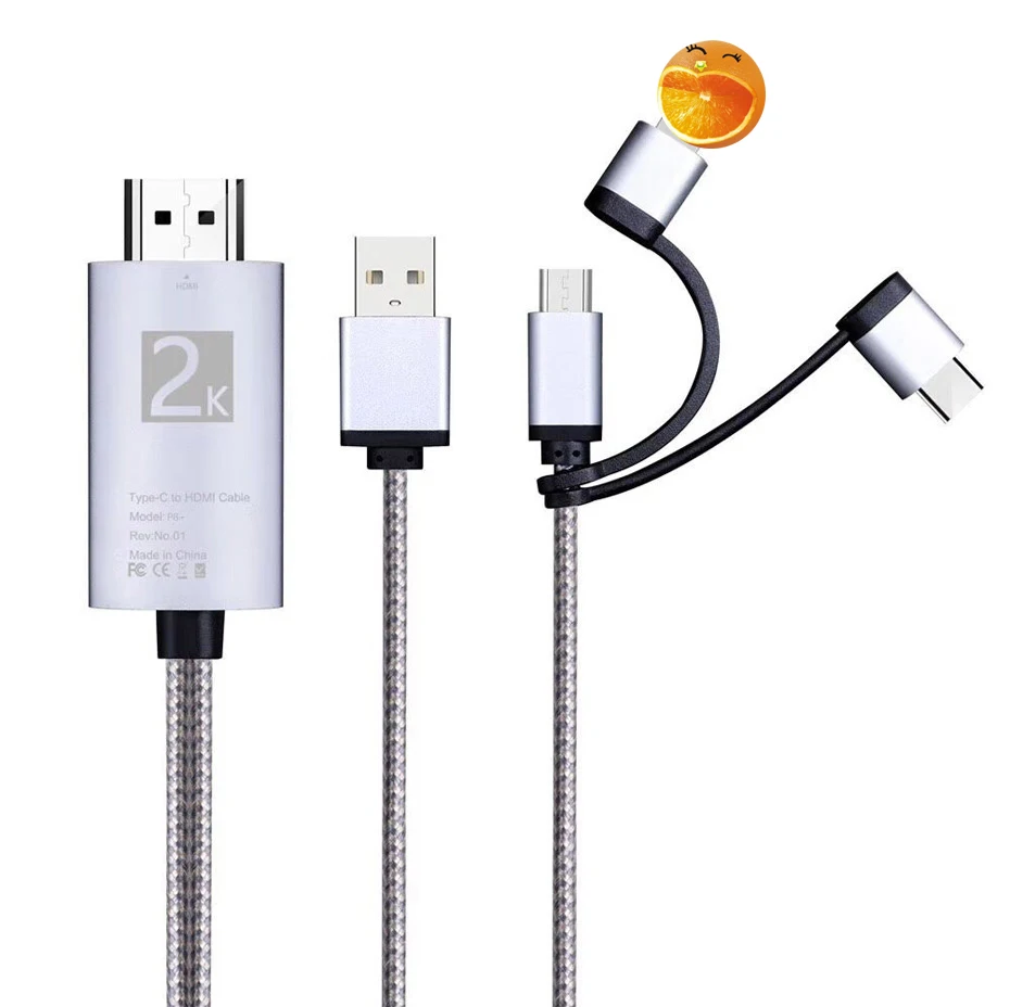 Rosinop адаптер HDMI VGA 3 в 1 HDMI кабель для iphone HDMI конвертер Micro type C цифровой кабель сплиттер планшетный проектор ТВ