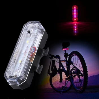 

4 Modes LED Bicycle Cycling Rear Tail Night Light USB Rechargeable red&blue Lamp