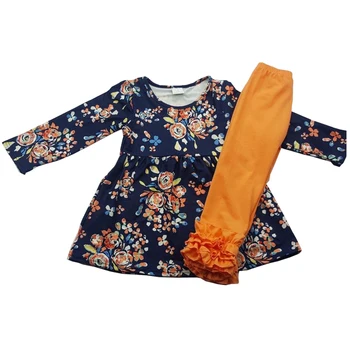 

autumn fall clothing set kids girl floral top match icing pants baby girl clothing