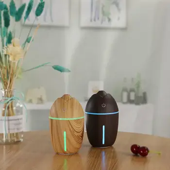 

Portable Mini Air Humidifier Wooden Aroma Essential Oil Diffuser for Home Car Office USB Fogger Mist Maker with LED Light 200ml