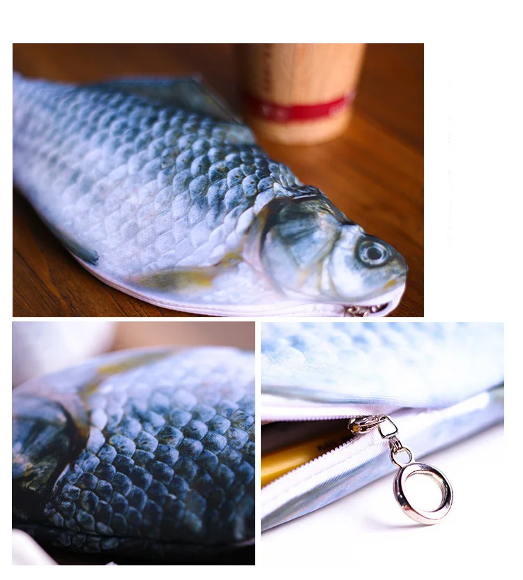 Творческий в форме рыбы Карандаш Чехол большой Ёмкость в Корейском стиле Простые Стиль Ткань Карандаш сумка, школьные принадлежности канцелярские товары сумка для хранения