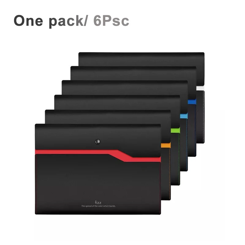 Xiaomi Fizz цветная двухслойная Сумка для документов 6 цветов водонепроницаемая А4 Сумка для документов Деловая Сумка для документов с зажимом для ручки - Цвет: One pack