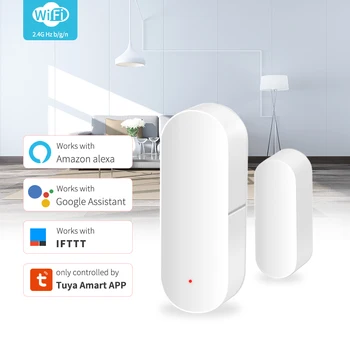 

Smart WiFi Door Sensor Door Window Open Detector Home Security Notification Alerts Tuya APP Compatible With Alexa Google Home