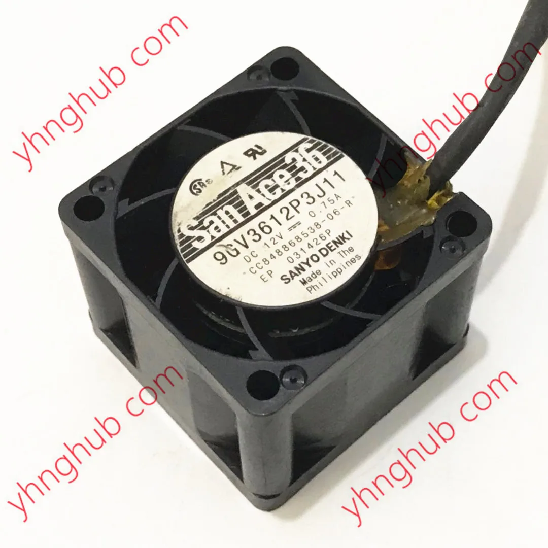 Ventilador de Refrigeração do Servidor de Fios de Sanyo Denki 9gv3612p3j11 dc 12v 0.75a 36x36x28 mm