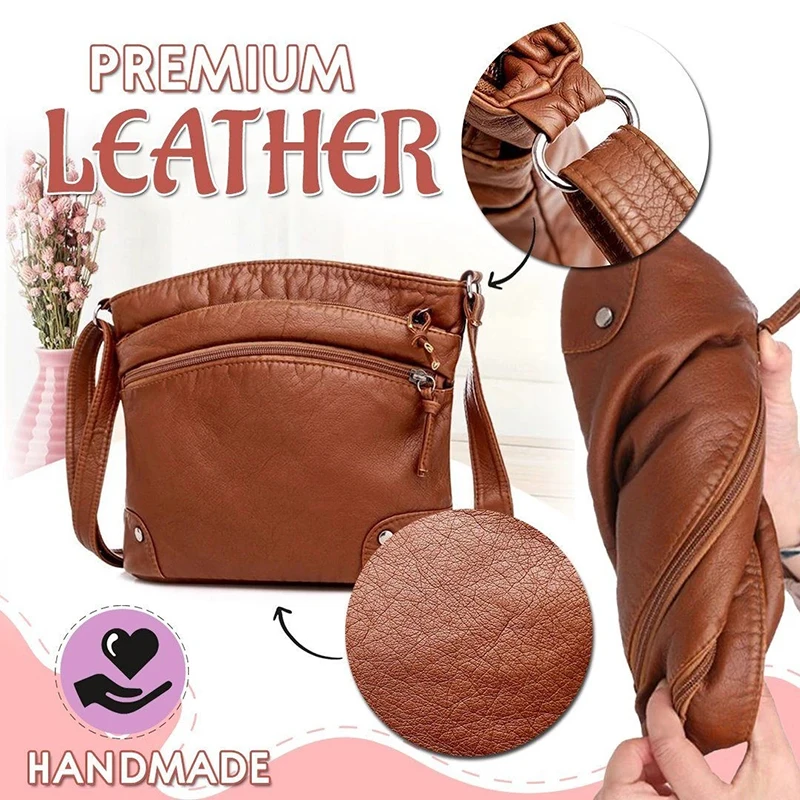 Soft Leather Bag With Multiple Compartments For Women 