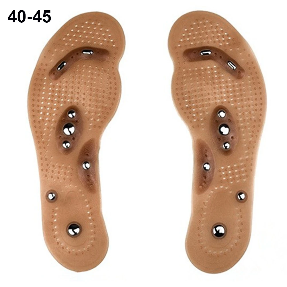 

Unisex Foot Acupuncture Point Therapy Massage Insole Cushion Anti-Fatigue Breathable Shoe Pads Comfort 8 Magnet Brown