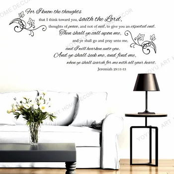 

Mordern Mural Jeremiah29 -11-13 Bible verses Spanish vinyl wall stickers Christian living room bedroom wall stickers JC70
