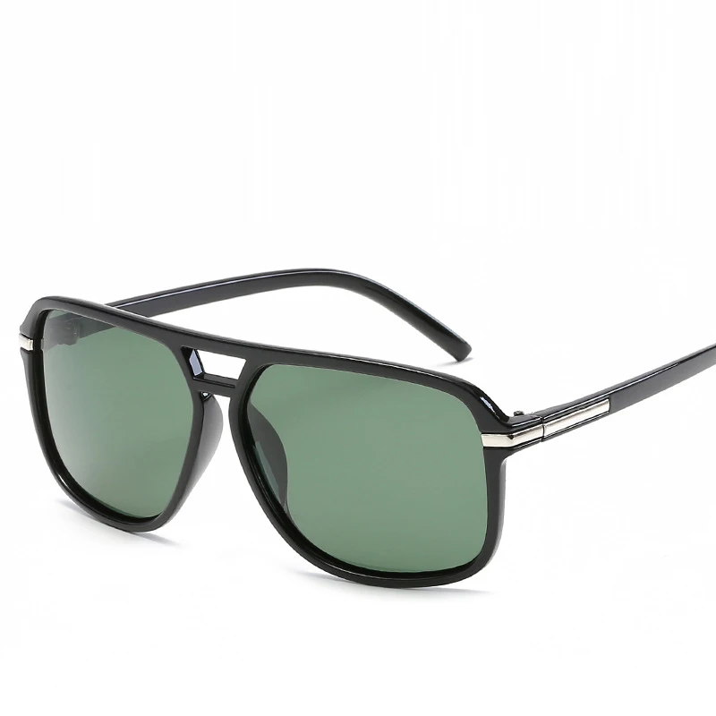 XaYbZc, модные мужские крутые квадратные стильные градиентные солнцезащитные очки для вождения, Ретро стиль, фирменный дизайн, недорогие солнцезащитные очки Oculos De Sol - Цвет линз: 2-BrightBlack-Green