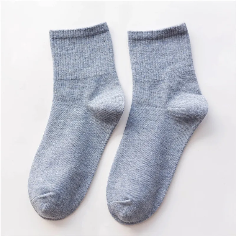 Хлопковые женские носки без пятки, однотонные Дышащие длинные носки с двойной иглой, высокое качество, белые, черные, зеленые женские носки, повседневные - Цвет: 4