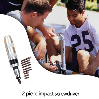 

12pcs Durable Non Slip Heavy Duty Impact Multifunction Screwdriver Kit Reversible Screw Extractor Industrial Repair Tool
