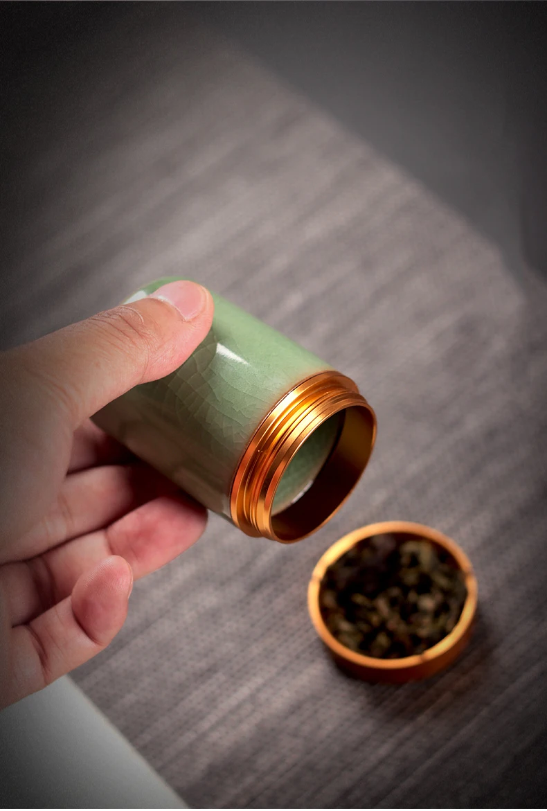 Celadon металл маленький дом Ganoderma lucidum чай кофе в зернах печенье конфеты влагостойкие запечатанные банки таблетки емкость для порошка бак