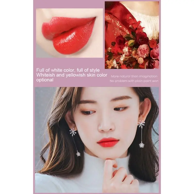 6 Colors Long Lasting Moisturizing Silky Lipstick Easy To Color Lipstick Cosmetic Round Tube Lipstick Lip Makeup